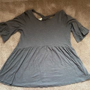 Grey blouse with cross over back